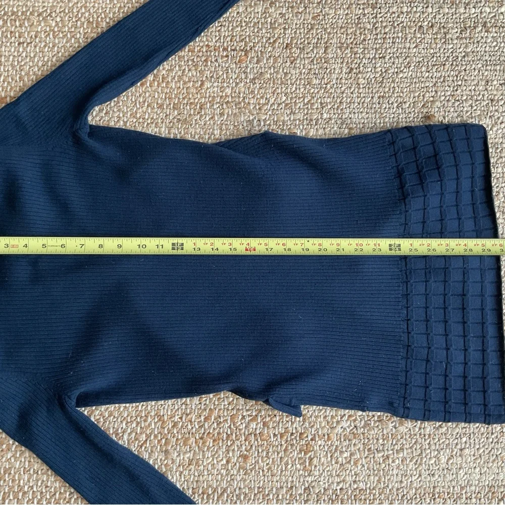 Tory Burch navy blue wool SZ S. Long cardigan - Picture 6 of 7